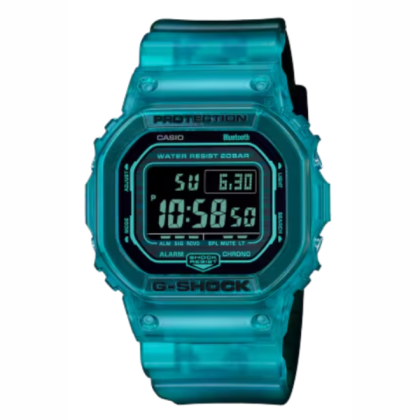 Casio G-Shock DW-B5600G-2 Turquoise Blue Translucent Resin Band Men Sports Watch